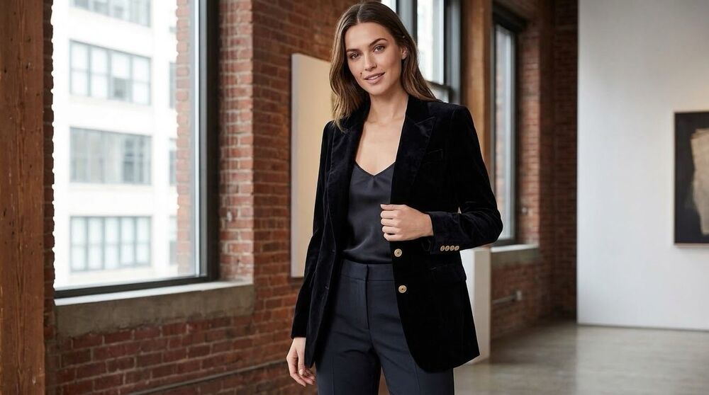 Donna Karan New York size 8 black velvet jacket.